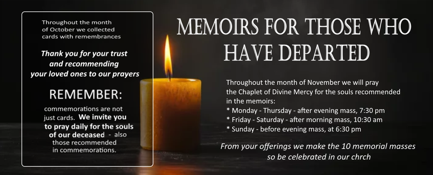 MEMOIRS FOR THOSE WHO HAVE DEPARTED